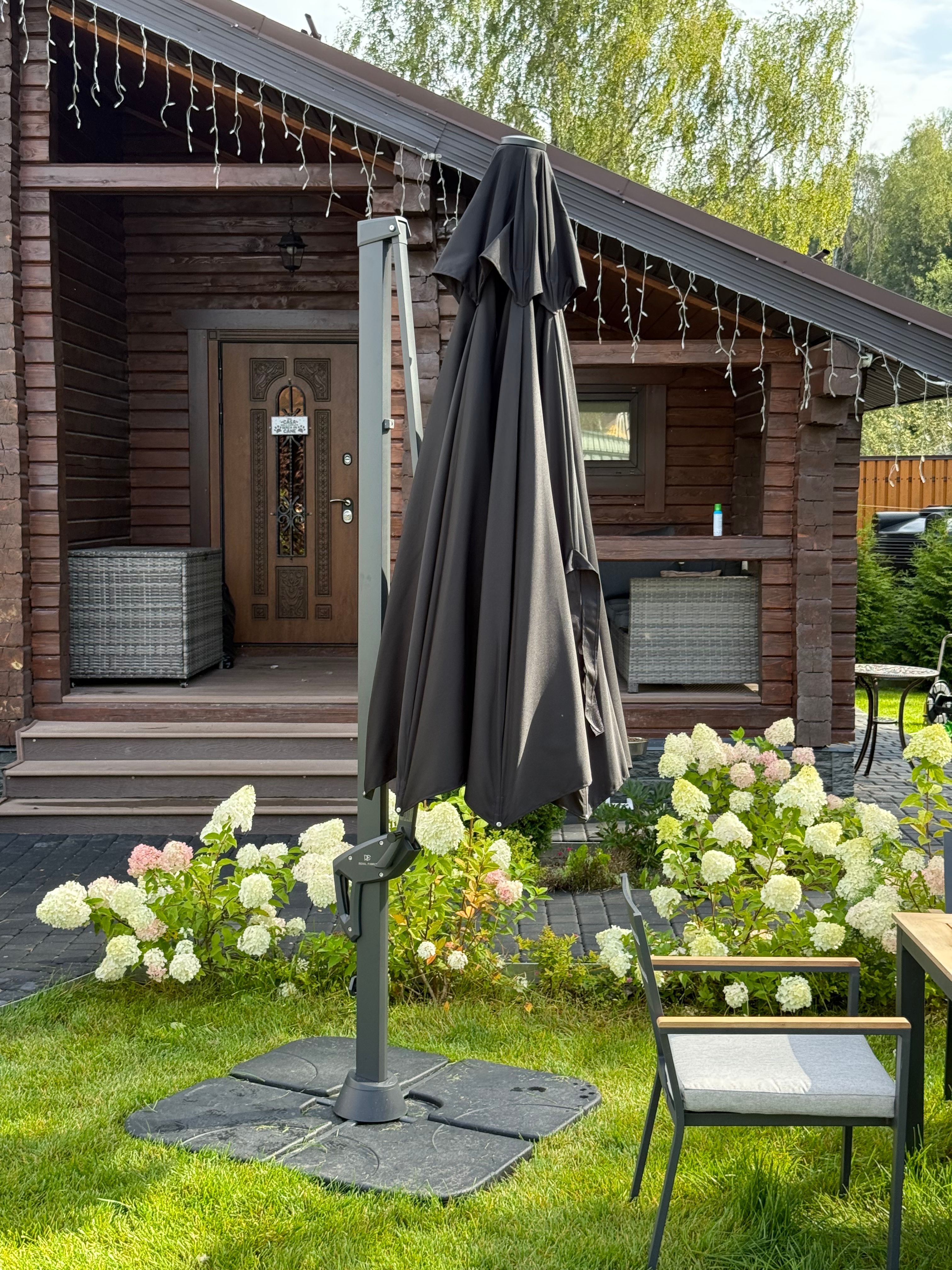 Уличный зонт SKY круглый в комплекте с базой черный 6